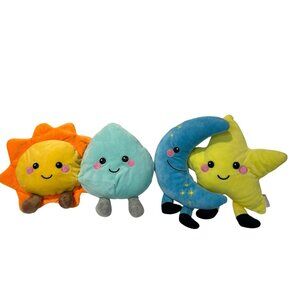 Midwood Brands Sewn Together Plush Lot of 2 Sun Rain Moon Star Stuffed Toys